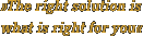 �The right solution is what